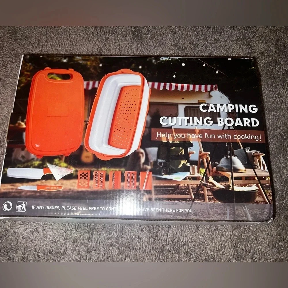 NIB 9-in-1 Collapsible Chopping Board with Colander